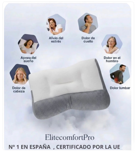 EliteComfortPro Almohada Ergonómica Antiestres  ¿Te Despiertas con Dolor de Cuello y Espalda?
